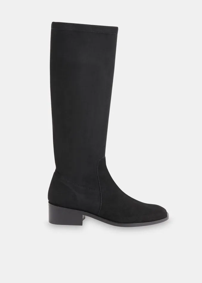Whistles Boots Black Lisi Stretch Knee High Boot 8211 Women
