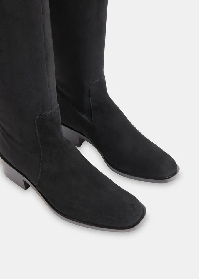 Whistles Boots Black Lisi Stretch Knee High Boot 8211 Women