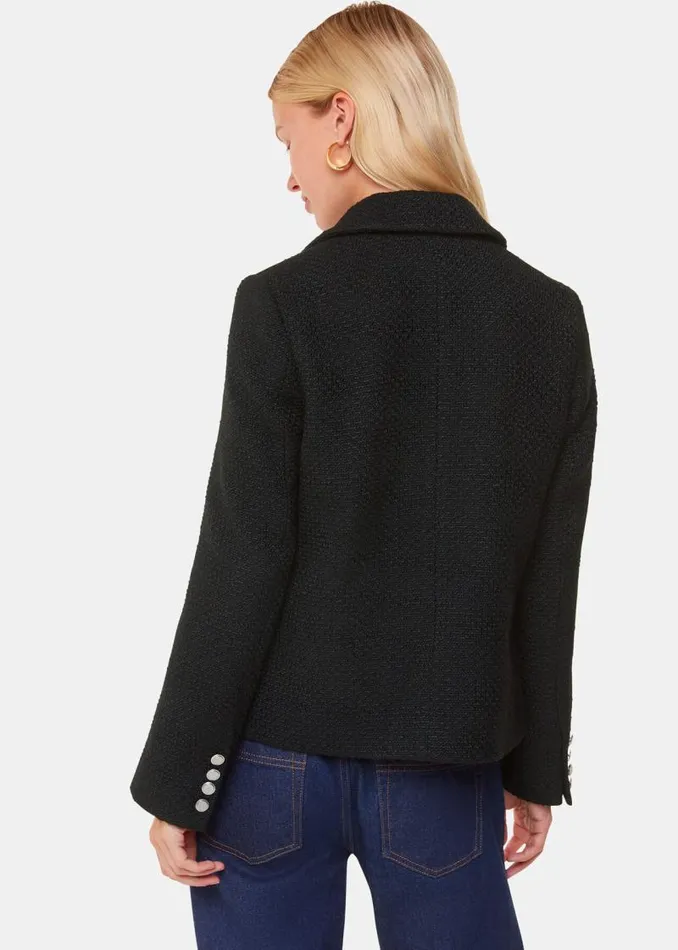 Whistles Coats and Jackets Black Classic Textured Jacket 8211 Women