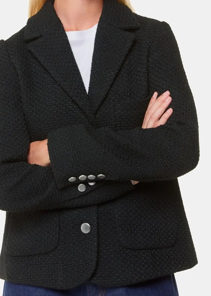 Whistles Coats and Jackets Black Classic Textured Jacket 8211 Women