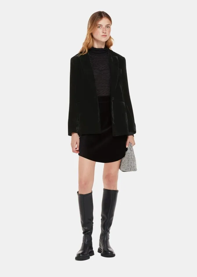 Whistles Coats and Jackets Black Olivia Velvet Blazer 8211 Women