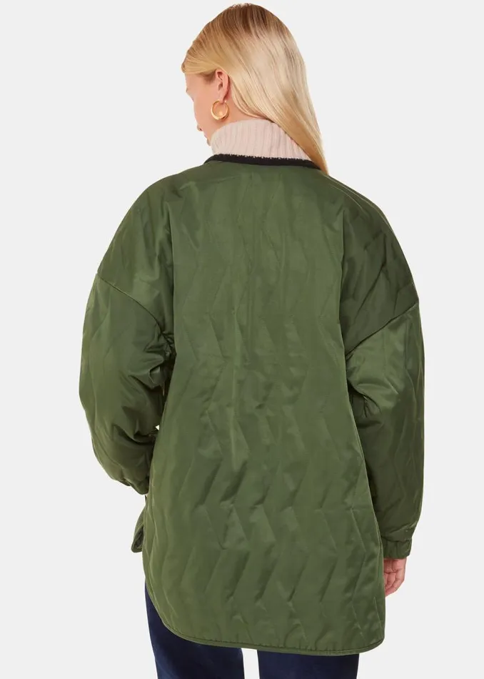 Whistles Coats and Jackets Khaki Esther Quilted Coat 8211 Women
