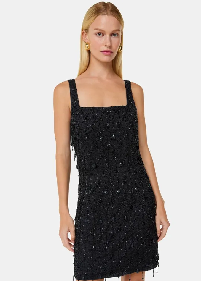 Whistles Dresses Black Beaded Mini Dress 8211 Women