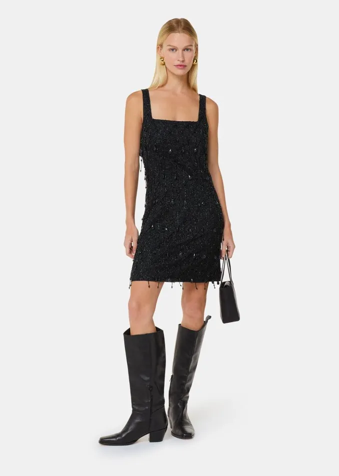 Whistles Dresses Black Beaded Mini Dress 8211 Women