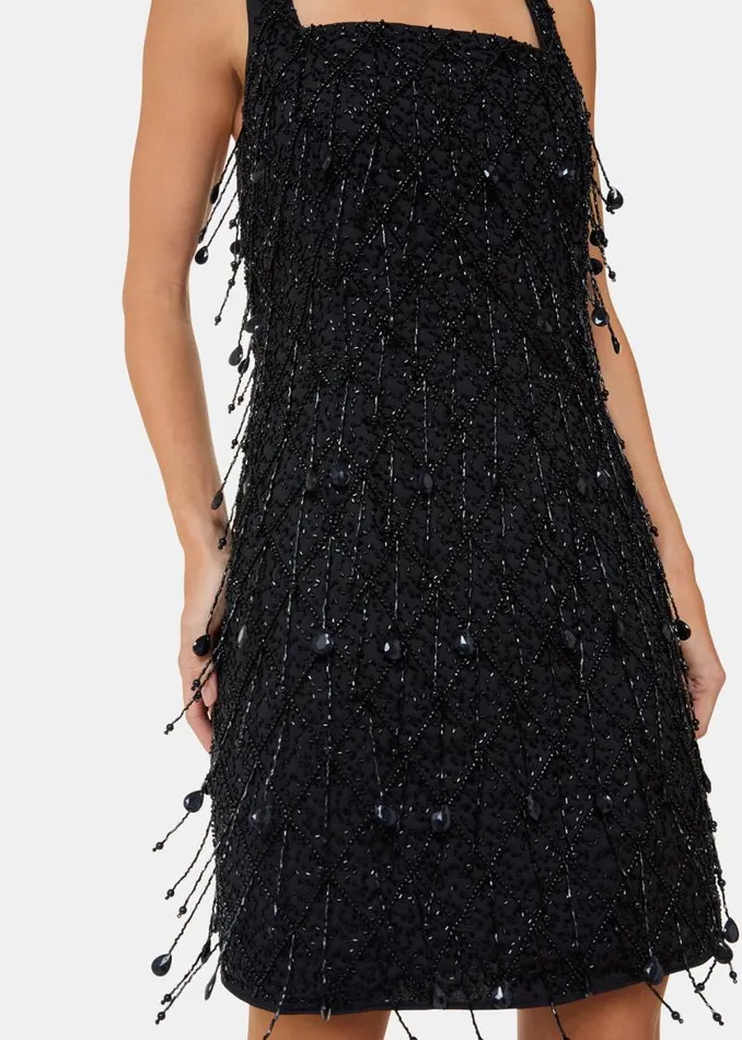 Whistles Dresses Black Beaded Mini Dress 8211 Women