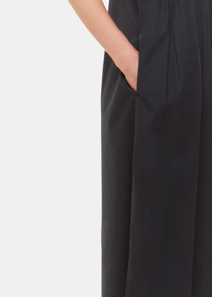 Whistles Dresses Black Ruffle Strap Poplin Midi Dress 8211 Women