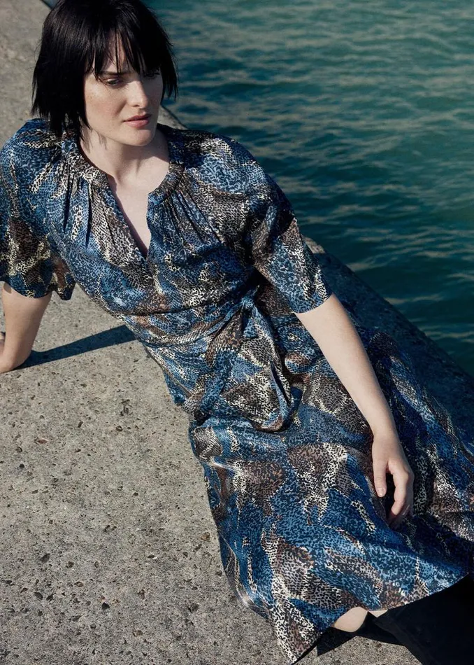 Whistles Dresses Blue Marlow Dashed Snake Dress 8211 Women