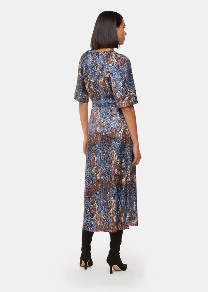 Whistles Dresses Blue Marlow Dashed Snake Dress 8211 Women