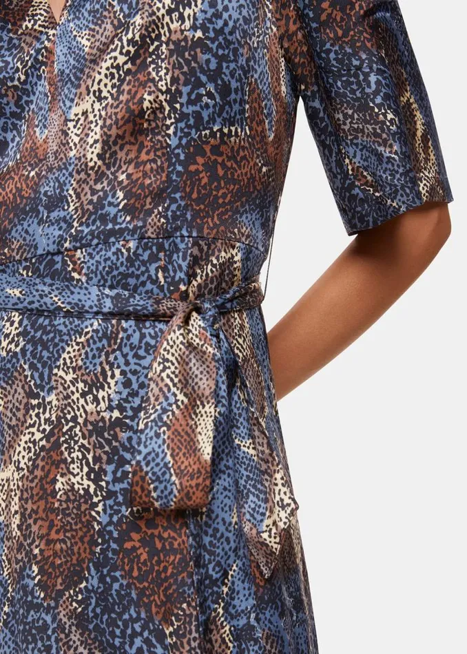 Whistles Dresses Blue Marlow Dashed Snake Dress 8211 Women