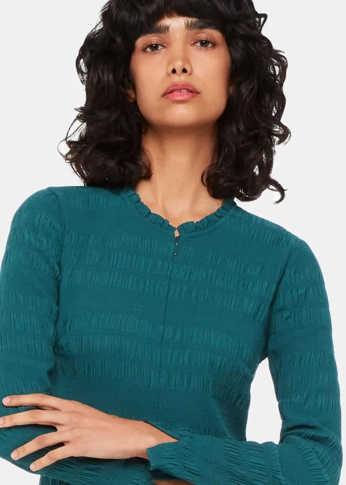 Whistles Dresses Green Mila Textured Dress 8211 Women