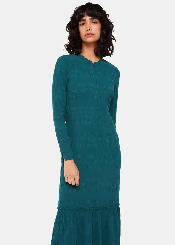 Whistles Dresses Green Mila Textured Dress 8211 Women