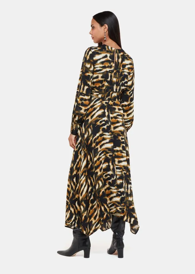 Whistles Dresses Multicolour Smoke Print Gathered Dress 8211 Women