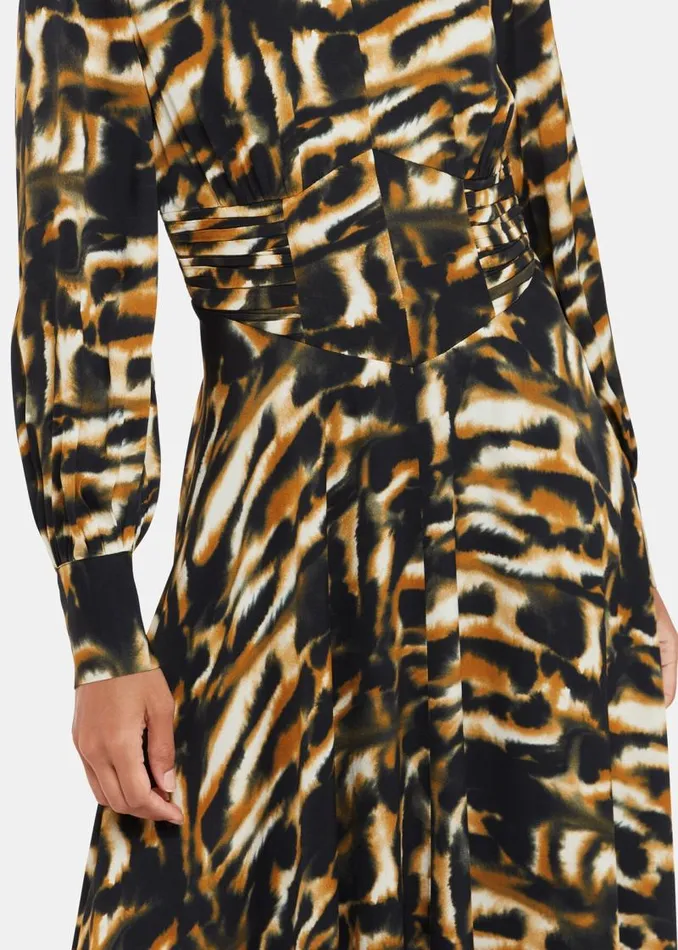 Whistles Dresses Multicolour Smoke Print Gathered Dress 8211 Women