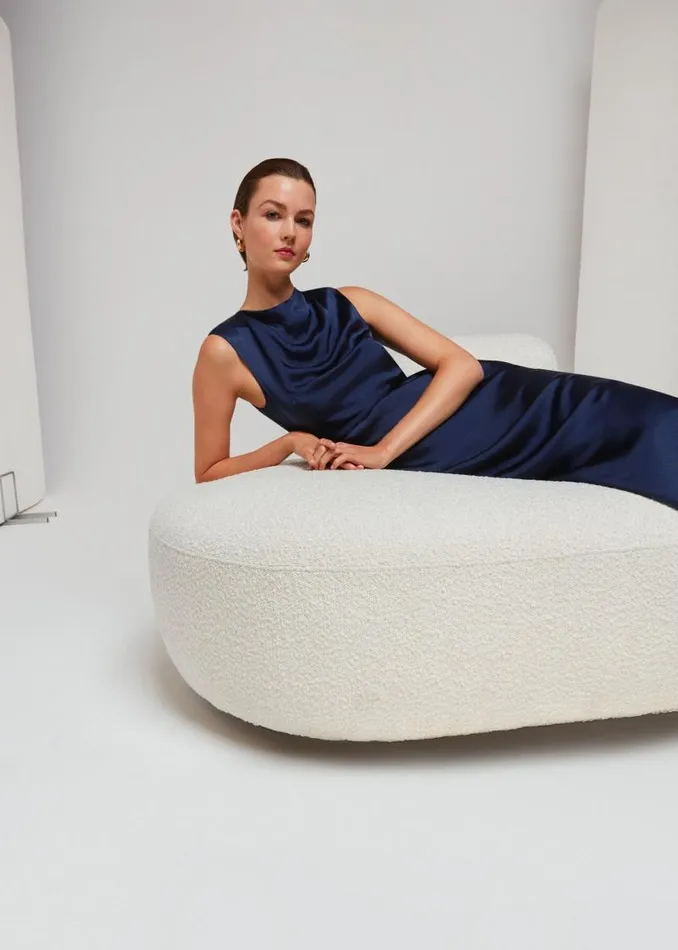 Whistles Dresses Navy Cowl Neck Satin Maxi Dress 8211 Women