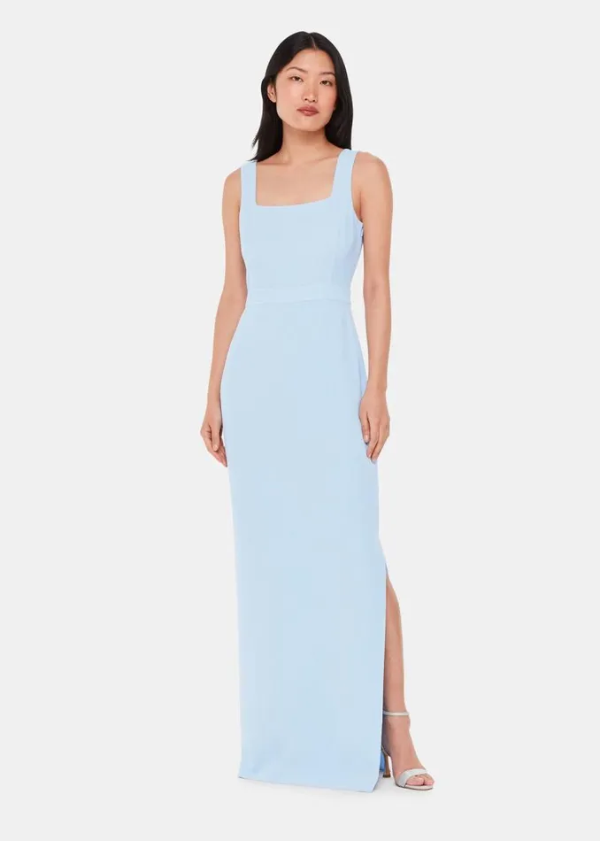 Whistles Dresses Pale Blue Mila Square Neck Maxi Dress 8211 Women
