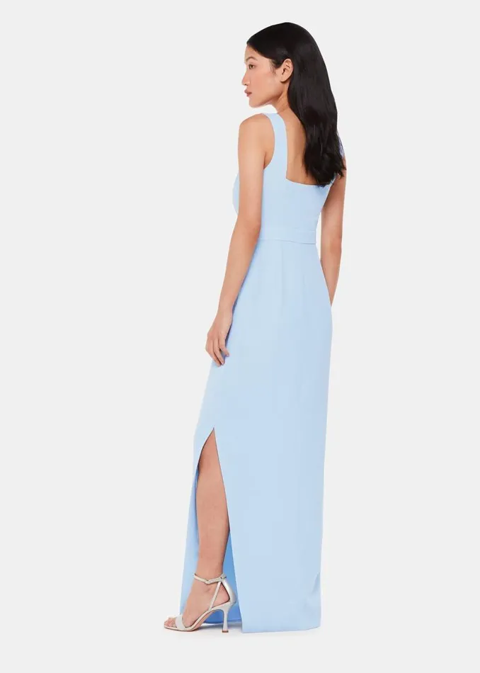 Whistles Dresses Pale Blue Mila Square Neck Maxi Dress 8211 Women