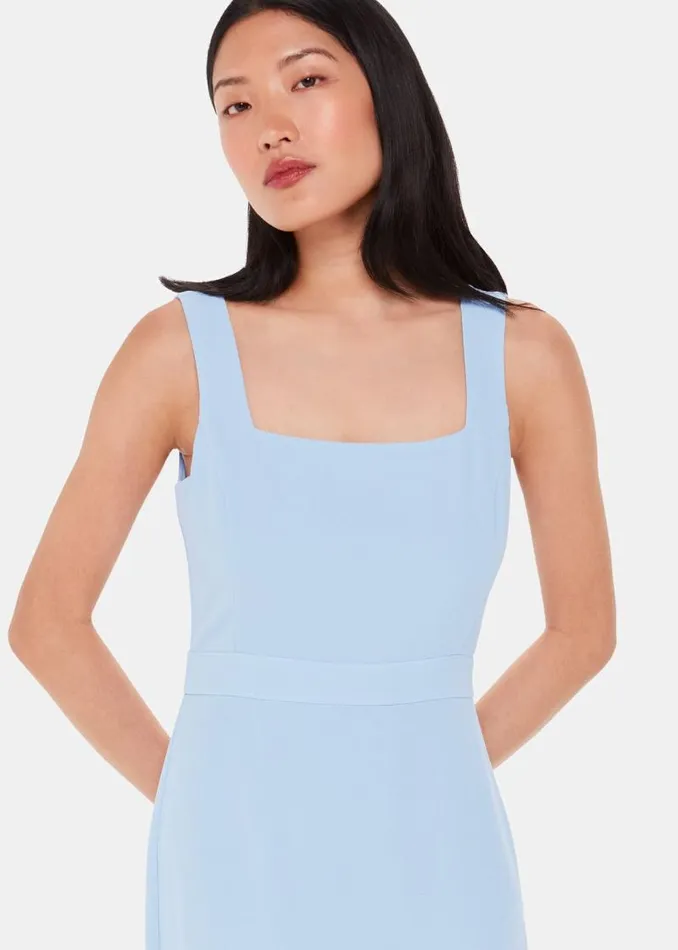 Whistles Dresses Pale Blue Mila Square Neck Maxi Dress 8211 Women