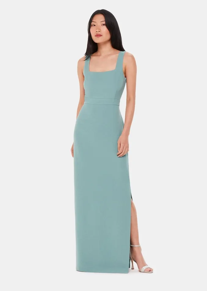 Whistles Dresses Sage Green Mila Square Neck Maxi Dress 8211 Women