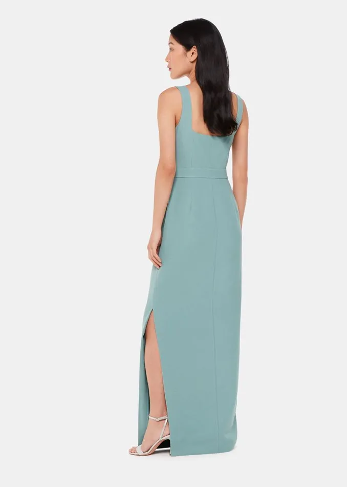 Whistles Dresses Sage Green Mila Square Neck Maxi Dress 8211 Women