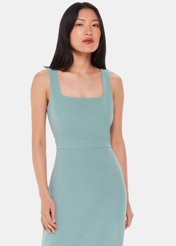 Whistles Dresses Sage Green Mila Square Neck Maxi Dress 8211 Women