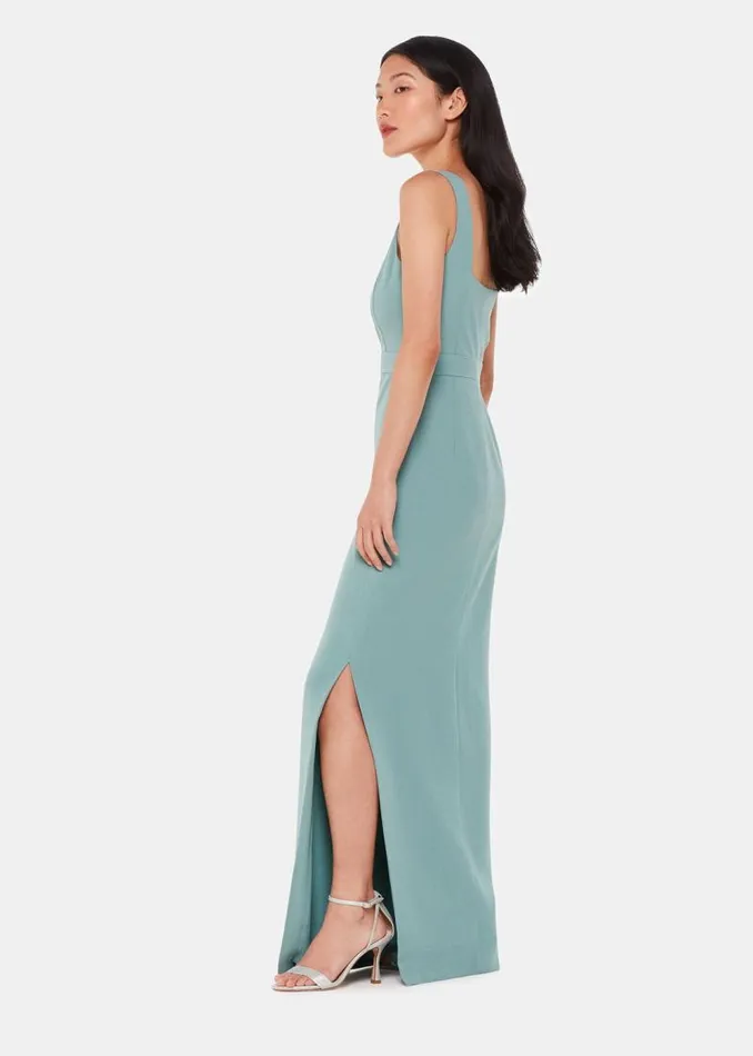 Whistles Dresses Sage Green Mila Square Neck Maxi Dress 8211 Women