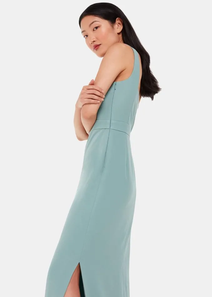 Whistles Dresses Sage Green Mila Square Neck Maxi Dress 8211 Women
