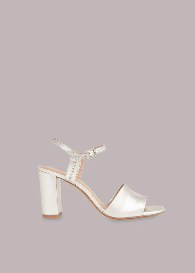 Whistles Heels Silver Lilley High Block Heel Sandal 8211 Women