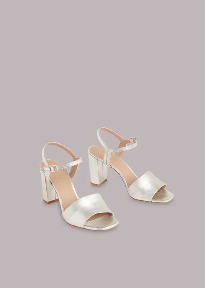 Whistles Heels Silver Lilley High Block Heel Sandal 8211 Women Whistles Heels Silver Lilley High Block Heel Sandal 8211 Women