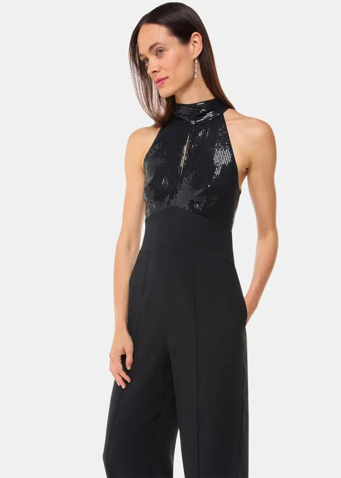Whistles Jumpsuits Black Leah Sequin Bodice Jumpsuit 8211 Women