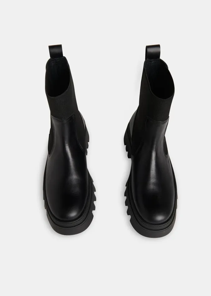 Whistles Leather Black Hatton Chunky Chelsea Boot 8211 Women