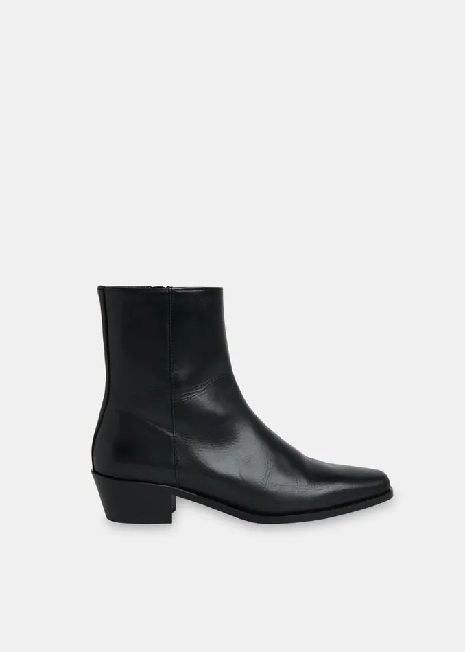 Whistles Leather Black Kara Ankle Boot 8211 Women