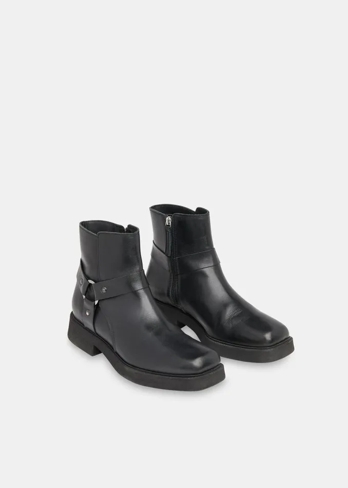 Whistles Leather Black Matteo Biker Boot 8211 Women