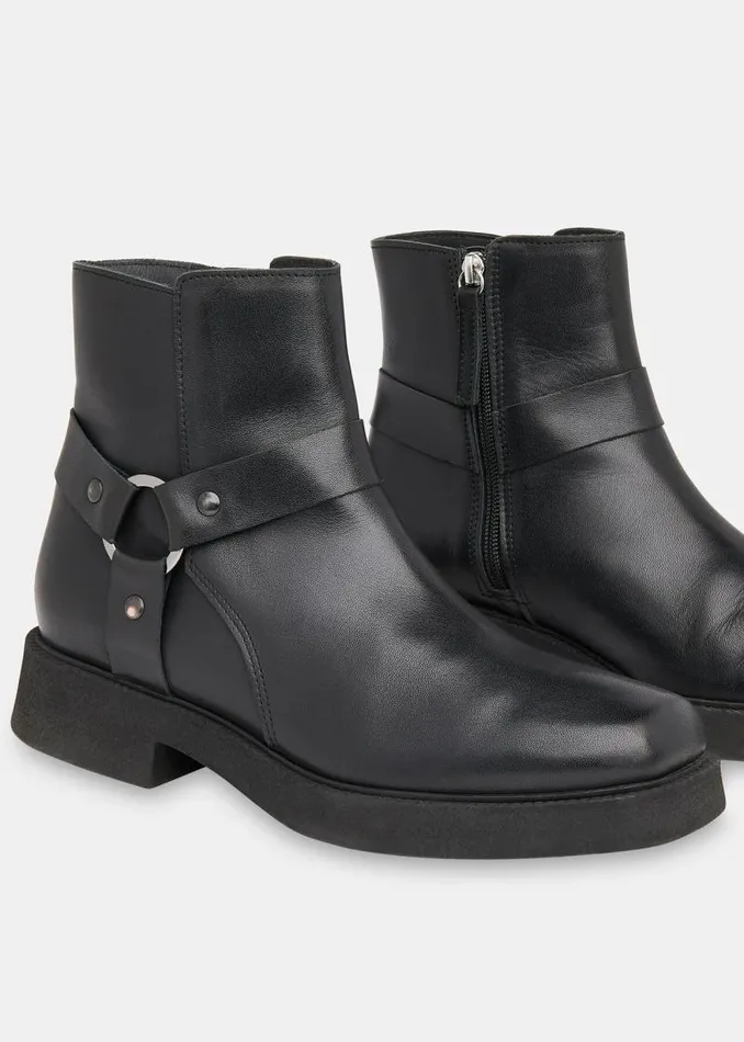 Whistles Leather Black Matteo Biker Boot 8211 Women