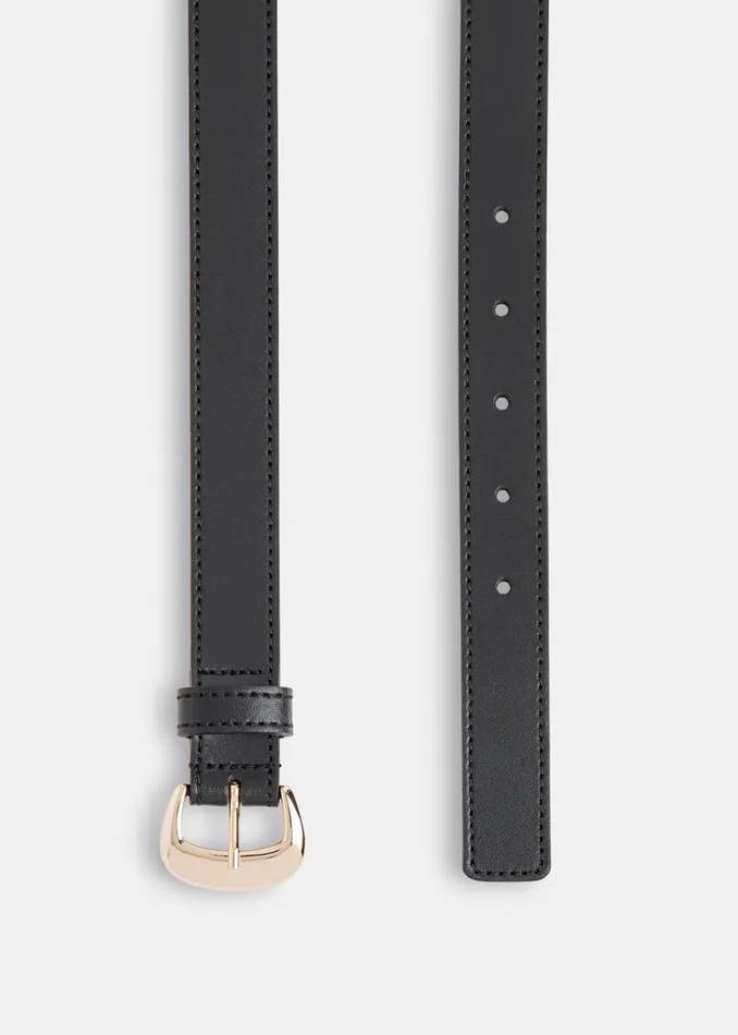 Whistles Leather Black Slim Belt 8211 Women