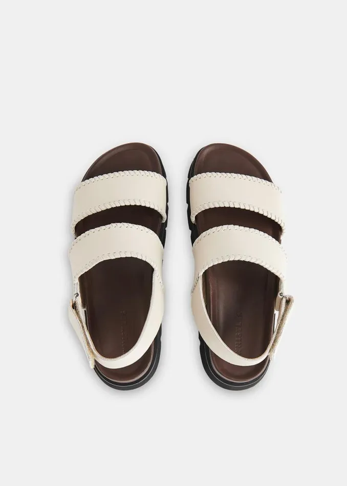 Whistles Leather Ivory Ruben Whipstitch Velcro Sandal 8211 Women