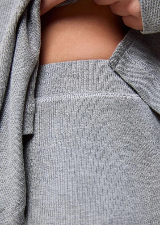 Whistles Pajamas Grey Marl Rib Jersey Pajama Bottom 8211 Women