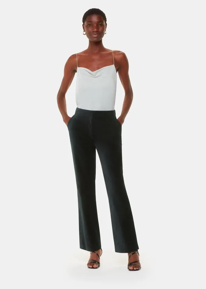 Whistles Pants Black Helena Velvet Straight Pants 8211 Women