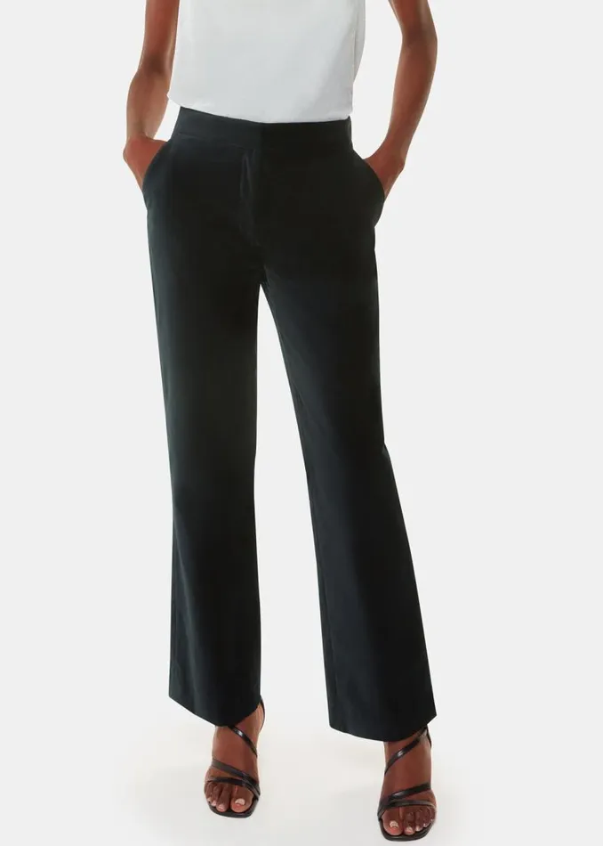 Whistles Pants Black Helena Velvet Straight Pants 8211 Women