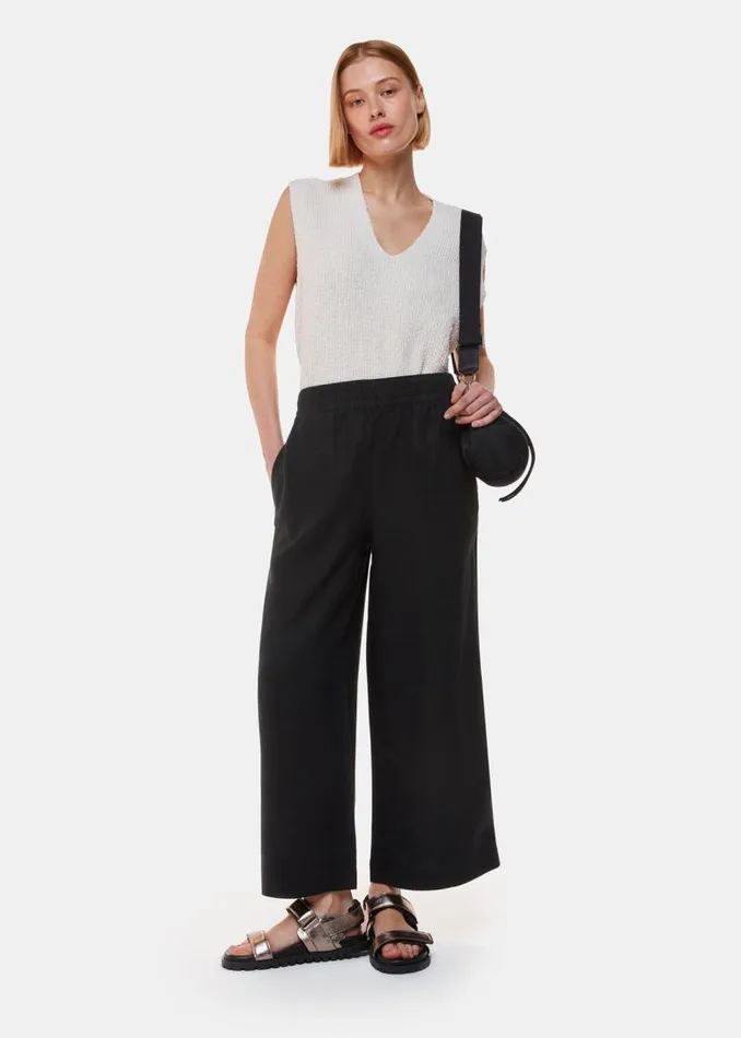 Whistles Pants Black Linen Pocket Pants 8211 Women