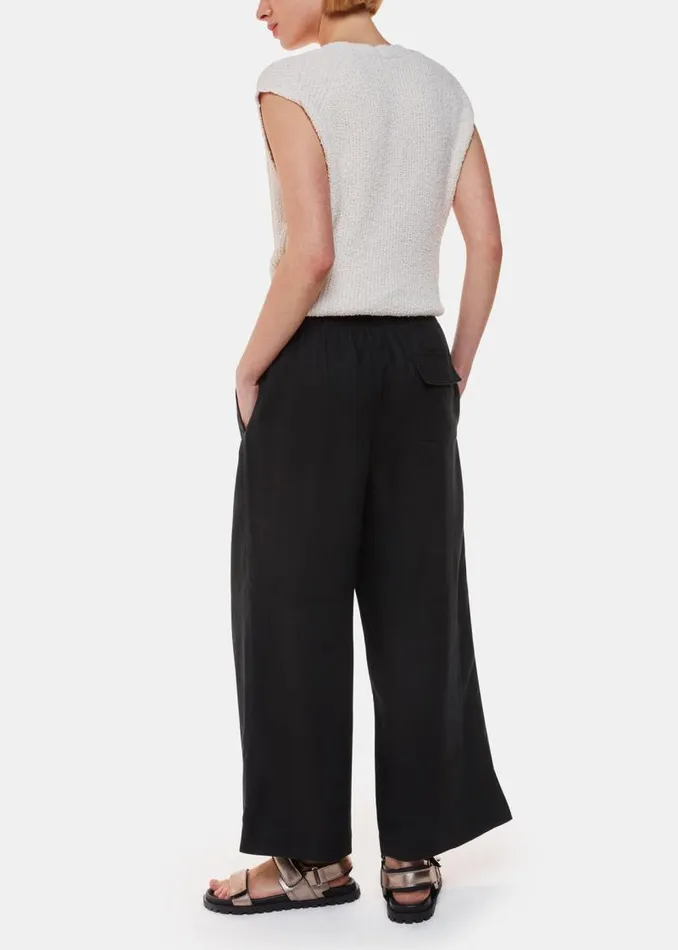 Whistles Pants Black Linen Pocket Pants 8211 Women