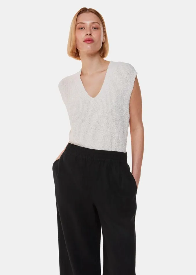 Whistles Pants Black Linen Pocket Pants 8211 Women