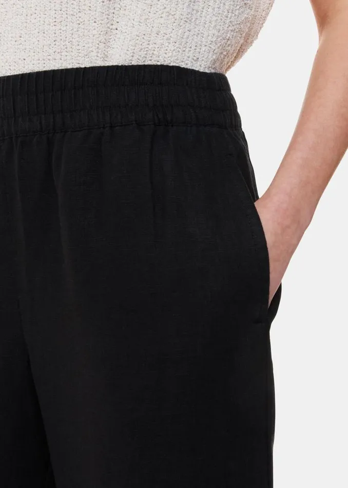Whistles Pants Black Linen Pocket Pants 8211 Women