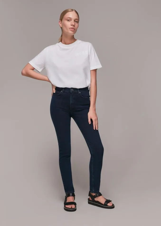 Whistles Pants Dark Denim Stretch Sculpted Skinny Jean 8211 Women