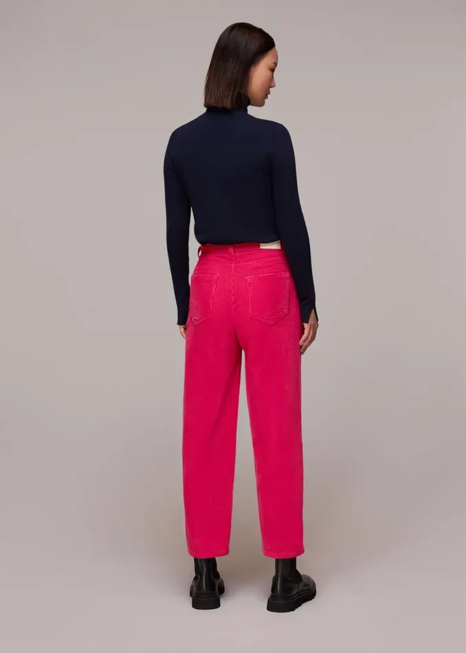 Whistles Pants Pink Cord High Waist Barrel Jean 8211 Women