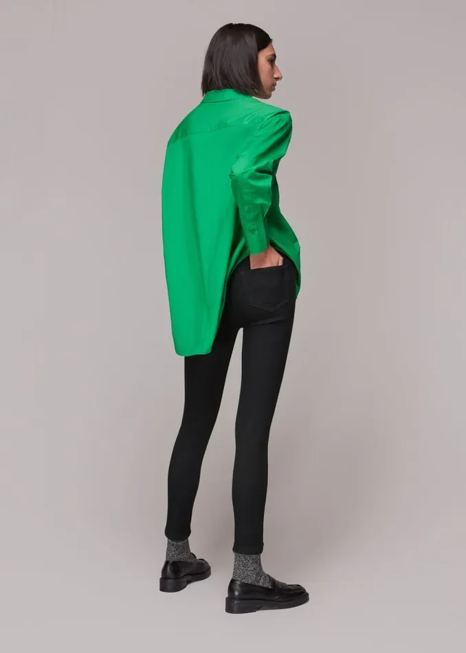 Whistles Pants Solid Black Stretch Sculpted Skinny Jean 8211 Women