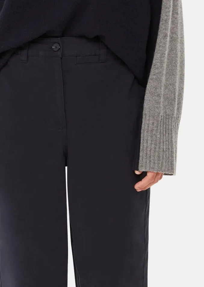 Whistles Pants Washed Black Marie Elasticated Waist Chino 8211 Women