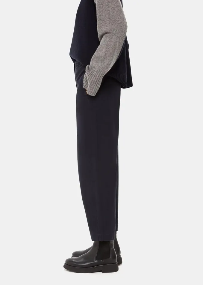 Whistles Pants Washed Black Marie Elasticated Waist Chino 8211 Women