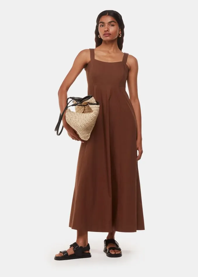 Whistles Petite Dresses and Jumpsuits Brown Petite Anna Dress 8211 Women