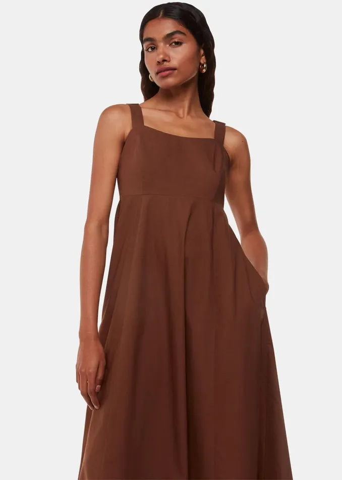 Whistles Petite Dresses and Jumpsuits Brown Petite Anna Dress 8211 Women