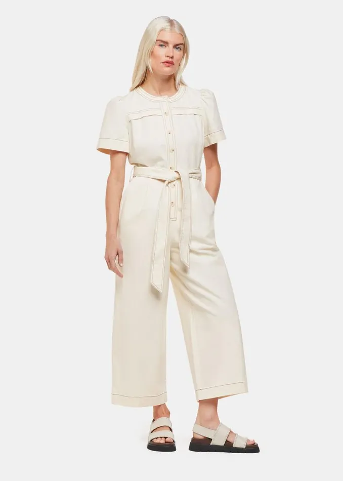 Whistles Petite Dresses and Jumpsuits Ivory Petite Alana Denim Jumpsuit 8211 Women